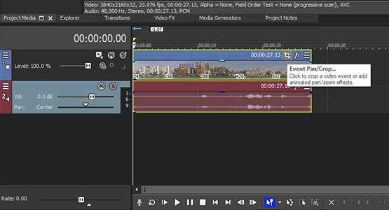 how to crop a video in sony vegas pro 13