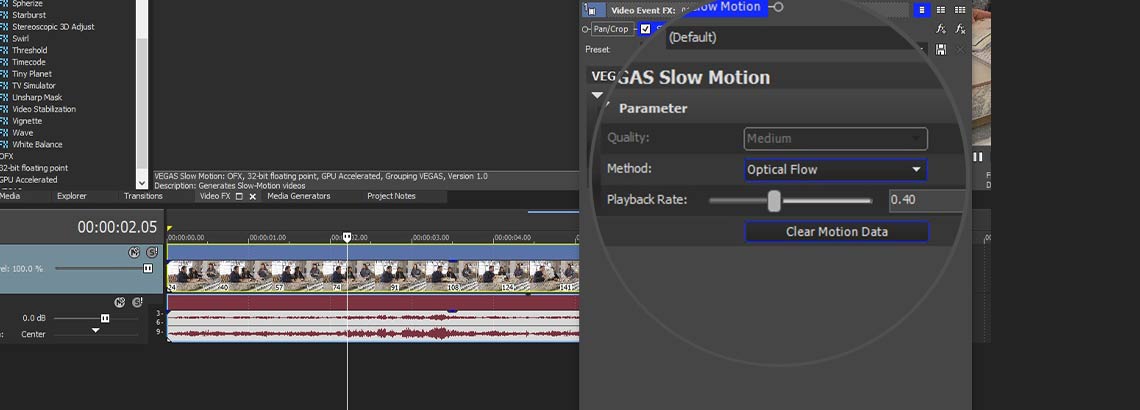 Creating Slow Motion Effects in Sony Vegas